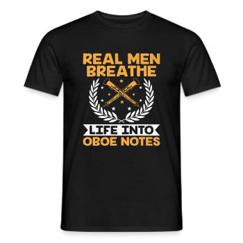 Oboe Player Oboe Basoonist Marching Band Instrumen - Men's T-Shirt - black - Front - AI Model Male 178 light (178cm)