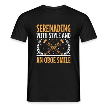 Oboist Oboe Basoonist Marching Band Instrumen - Männer T-Shirt - Schwarz - Vorne - AI Model Male 178 light (178cm)
