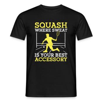 Joueur de squash Joueur de squash Joueur de tennis Raquetball Spor - T-shirt homme - noir - Devant - AI Model Male 178 light (178cm)