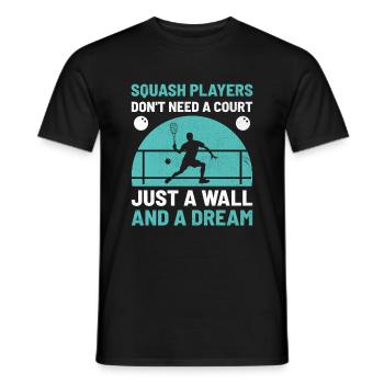 Joueur de squash Joueur de squash Joueur de tennis Raquetball Spor - T-shirt homme - noir - Devant - AI Model Male 178 light (178cm)