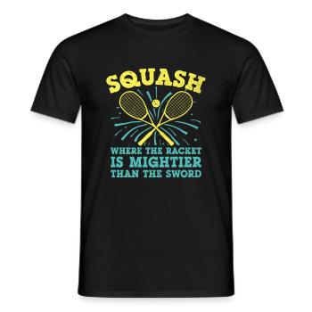 Squash Player Squash Tennis Player Raquetball Spor - Men's T-Shirt - black - Front - AI Model Male 178 light (178cm)
