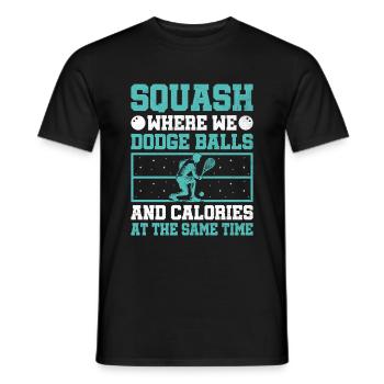 Squash Player Squash Tennis Player Raquetball Spor - Men's T-Shirt - black - Front - AI Model Male 178 light (178cm)