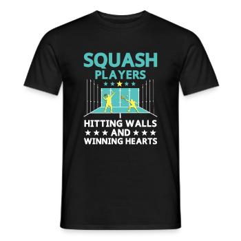 Squash Player Squash Tennis Player Raquetball Spor - Men's T-Shirt - black - Front - AI Model Male 178 light (178cm)