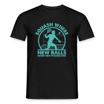 Squash Player Squash Tennis Player Raquetball Spor - Men's T-Shirt - black - Front - AI Model Male 178 light (178cm)