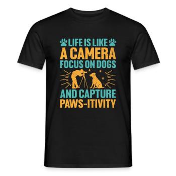Dog Lover Photography Loves Dog Photographer Dogs - Men's T-Shirt - black - Front - AI Model Male 178 light (178cm)