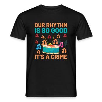 Drum Corps Marching Band Drum Corp Music Percussio - Männer T-Shirt - Schwarz - Vorne - AI Model Male 178 light (178cm)