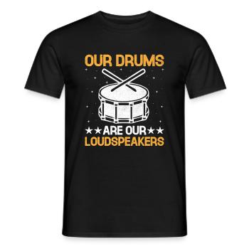 Drum Corps Marching Band Drum Corp Music Percussio - Männer T-Shirt - Schwarz - Vorne - AI Model Male 178 light (178cm)