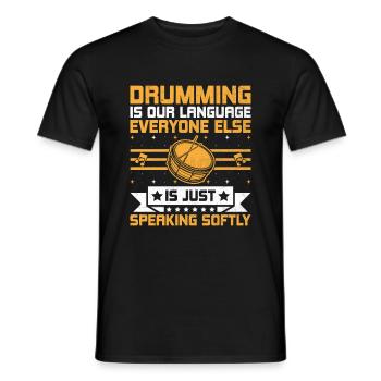 Drum Corps Marching Band Drum Corp Music Percussio - Männer T-Shirt - Schwarz - Vorne - AI Model Male 178 light (178cm)