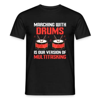 Drum Corps Marching Band Drum Corp Music Percussio - Männer T-Shirt - Schwarz - Vorne - AI Model Male 178 light (178cm)