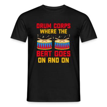 Drum Corps Marching Band Drum Corp Music Percussio - Männer T-Shirt - Schwarz - Vorne - AI Model Male 178 light (178cm)