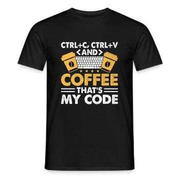 Café Codage Programmeur Codeur Développeur Nerd Coff - T-shirt homme - noir - Devant - AI Model Male 178 light (178cm)