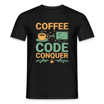 Café Codage Programmeur Codeur Développeur Nerd Coff - T-shirt homme - noir - Devant - AI Model Male 178 light (178cm)