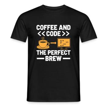 Café Codage Programmeur Codeur Développeur Nerd Coff - T-shirt homme - noir - Devant - AI Model Male 178 light (178cm)