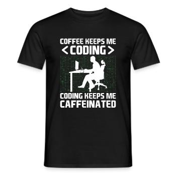 Kaffee-Codierung Programmierer Programmierer Entwickler Nerd Coff - Männer T-Shirt - Schwarz - Vorne - AI Model Male 178 light (178cm)