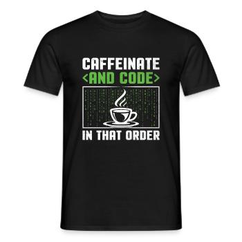 Café Codage Programmeur Codeur Développeur Nerd Coff - T-shirt homme - noir - Devant - AI Model Male 178 light (178cm)