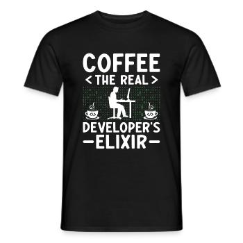 Coffee Coding Programmer Coder Developer Nerd Coff - Men's T-Shirt - black - Front - AI Model Male 178 light (178cm)