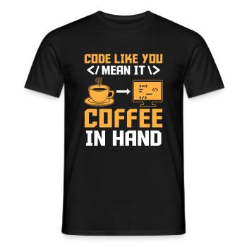Kaffee-Codierung Programmierer Programmierer Entwickler Nerd Coff - Männer T-Shirt - Schwarz - Vorne - AI Model Male 178 light (178cm)