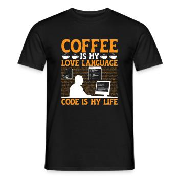 Café Codage Programmeur Codeur Développeur Nerd Coff - T-shirt homme - noir - Devant - AI Model Male 178 light (178cm)
