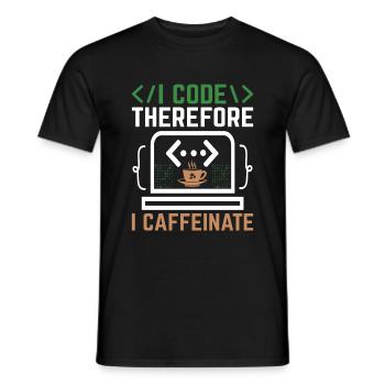 Café Codage Programmeur Codeur Développeur Nerd Coff - T-shirt homme - noir - Devant - AI Model Male 178 light (178cm)