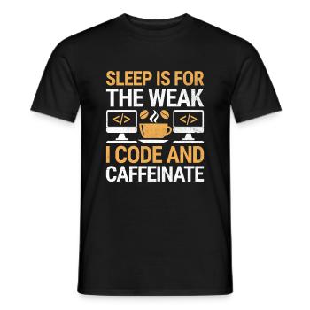 Coffee Coding Programmer Coder Developer Nerd Coff - Men's T-Shirt - black - Front - AI Model Male 178 light (178cm)