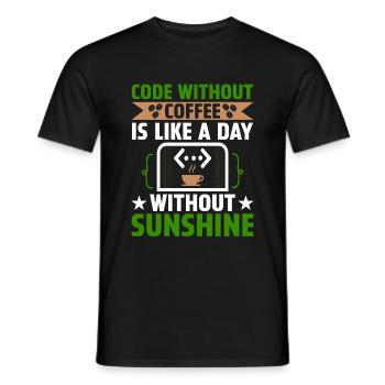 Coffee Coding Programmer Coder Developer Nerd Coff - Men's T-Shirt - black - Front - AI Model Male 178 light (178cm)