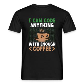 Kaffee-Codierung Programmierer Programmierer Entwickler Nerd Coff - Männer T-Shirt - Schwarz - Vorne - AI Model Male 178 light (178cm)