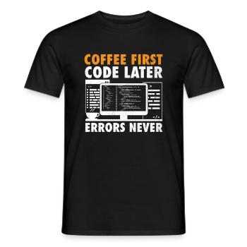 Kaffee-Codierung Programmierer Programmierer Entwickler Nerd Coff - Männer T-Shirt - Schwarz - Vorne - AI Model Male 178 light (178cm)