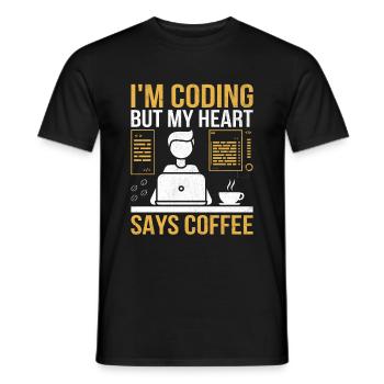 Café Codage Programmeur Codeur Développeur Nerd Coff - T-shirt homme - noir - Devant - AI Model Male 178 light (178cm)