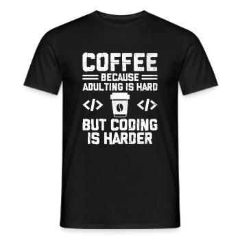 Café Codage Programmeur Codeur Développeur Nerd Coff - T-shirt homme - noir - Devant - AI Model Male 178 light (178cm)