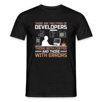 Coffee Coding Programmer Coder Developer Nerd Coff - Men's T-Shirt - black - Front - AI Model Male 178 light (178cm)