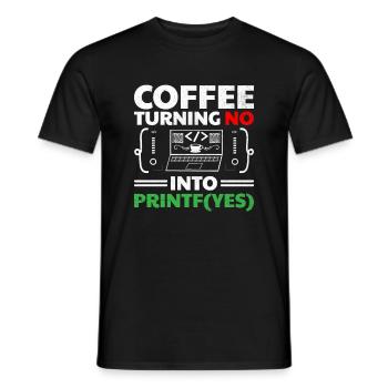 Café Codage Programmeur Codeur Développeur Nerd Coff - T-shirt homme - noir - Devant - AI Model Male 178 light (178cm)