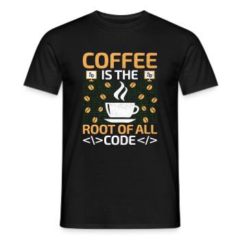 Café Codage Programmeur Codeur Développeur Nerd Coff - T-shirt homme - noir - Devant - AI Model Male 178 light (178cm)