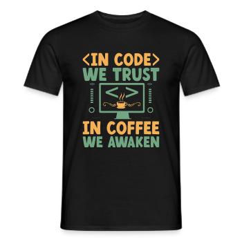 Café Codage Programmeur Codeur Développeur Nerd Coff - T-shirt homme - noir - Devant - AI Model Male 178 light (178cm)