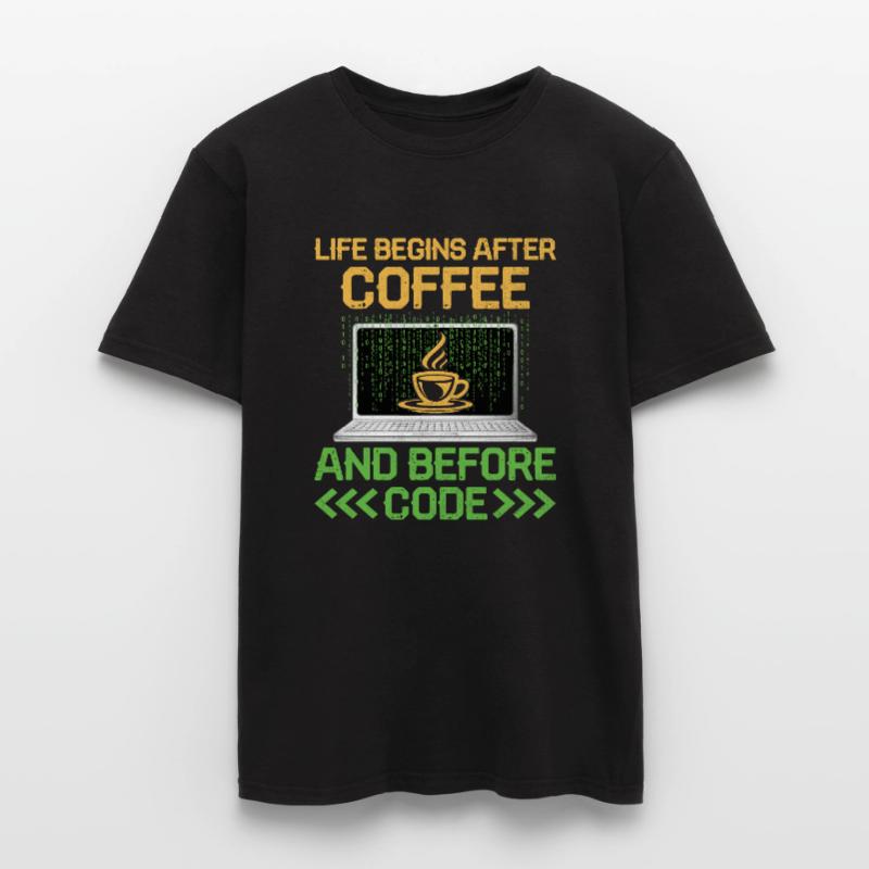 Kaffee-Codierung Programmierer Programmierer Entwickler Nerd Coff Männer T-Shirt