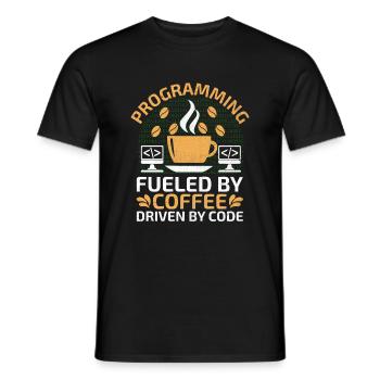 Café Codage Programmeur Codeur Développeur Nerd Coff - T-shirt homme - noir - Devant - AI Model Male 178 light (178cm)
