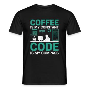 Café Codage Programmeur Codeur Développeur Nerd Coff - T-shirt homme - noir - Devant - AI Model Male 178 light (178cm)