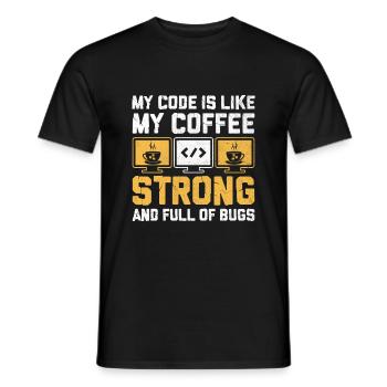 Kaffee-Codierung Programmierer Programmierer Entwickler Nerd Coff - Männer T-Shirt - Schwarz - Vorne - AI Model Male 178 light (178cm)