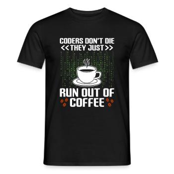 Coffee Coding Programmer Coder Developer Nerd Coff - Men's T-Shirt - black - Front - AI Model Male 178 light (178cm)
