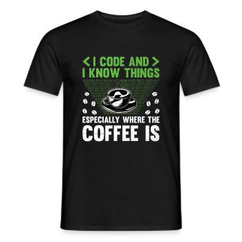 Café Codage Programmeur Codeur Développeur Nerd Coff - T-shirt homme - noir - Devant - AI Model Male 178 light (178cm)