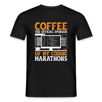 Coffee Coding Programmer Coder Developer Nerd Coff - Men's T-Shirt - black - Front - AI Model Male 178 light (178cm)