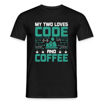 Café Codage Programmeur Codeur Développeur Nerd Coff - T-shirt homme - noir - Devant - AI Model Male 178 light (178cm)