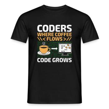 Café Codage Programmeur Codeur Développeur Nerd Coff - T-shirt homme - noir - Devant - AI Model Male 178 light (178cm)
