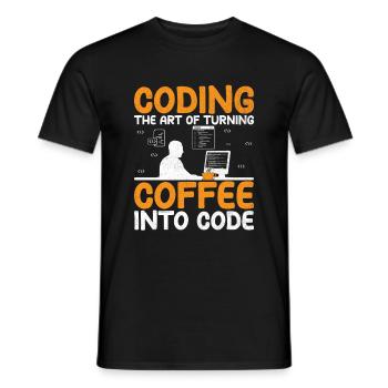 Café Codage Programmeur Codeur Développeur Nerd Coff - T-shirt homme - noir - Devant - AI Model Male 178 light (178cm)