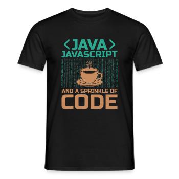 Coffee Coding Programmer Coder Developer Nerd Coff - Men's T-Shirt - black - Front - AI Model Male 178 light (178cm)
