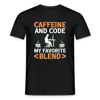 Café Codage Programmeur Codeur Développeur Nerd Coff - T-shirt homme - noir - Devant - AI Model Male 178 light (178cm)