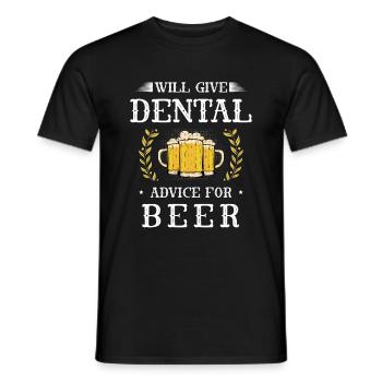 Gibt zahnärztliche Ratschläge für biertrinkenden Zahnarzt - Männer T-Shirt - Schwarz - Vorne - AI Model Male 178 light (178cm)