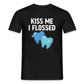 Kiss Me I Flossed Dentist Dental Dentistry Tooth D - Men's T-Shirt - black - Front - AI Model Male 178 light (178cm)