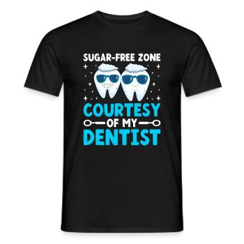 Zone sans sucre avec l’aimable autorisation de My Dentist Dental Dent - T-shirt homme - noir - Devant - AI Model Male 178 light (178cm)