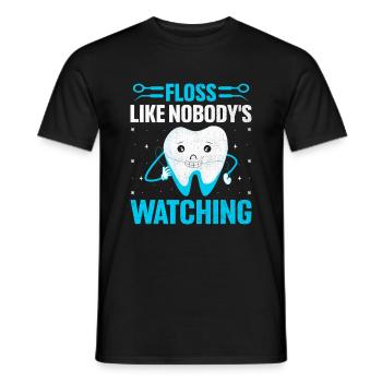 Passez la soie dentaire comme si personne ne regardait Dentiste Dental Dentis - T-shirt homme - noir - Devant - AI Model Male 178 light (178cm)