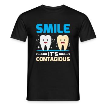 Smile It's Contagious Dentist Dental Dentistry Den - Men's T-Shirt - black - Front - AI Model Male 178 light (178cm)